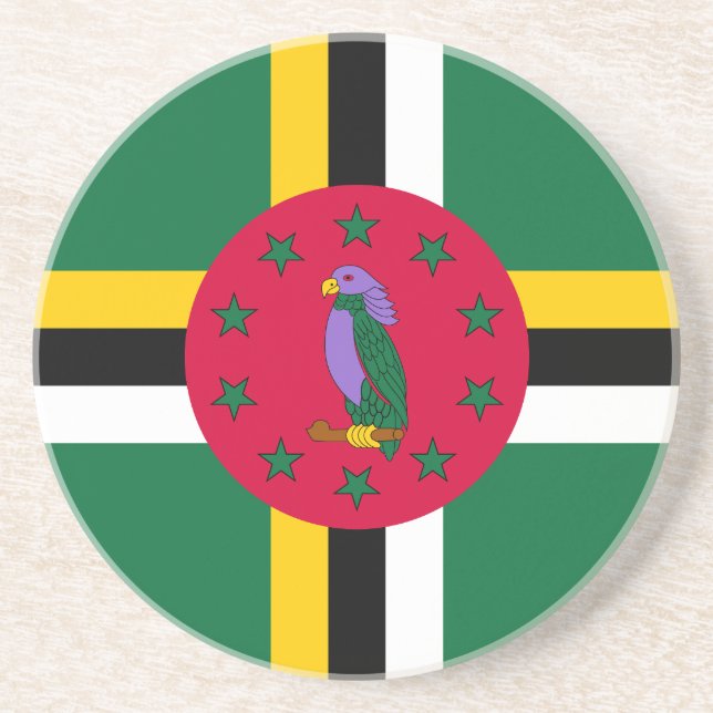 Dominica Flag Coaster (Front)