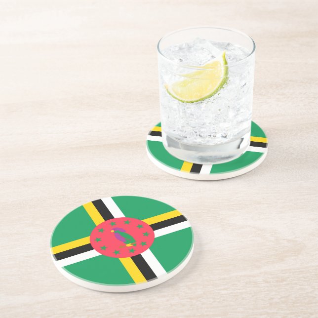 Dominica flag coaster (Side)