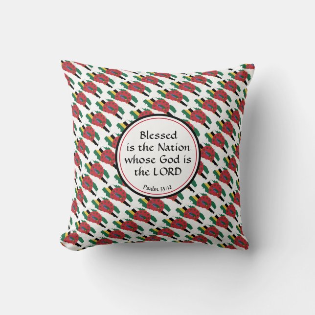 DOMINICA Flag Custom Christian Blessed Nation Cushion (Front)