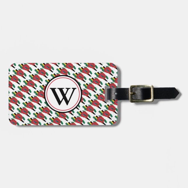 DOMINICA FLAG Customisable Monogram Luggage Tag (Front Horizontal)
