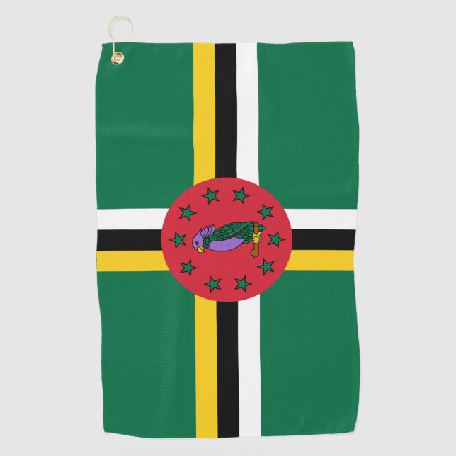 Dominica Flag & Dominica golf /sports Golf Towel (Front)