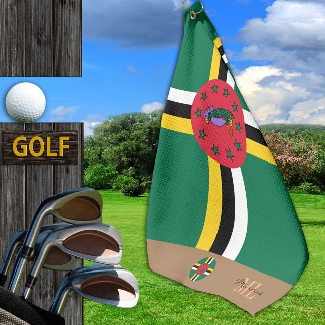 Dominica flag & Dominica monogrammed Golf Towel (Creator Uploaded)