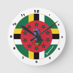 Dominica Flag & Dominica trendy fashion /design Round Clock
