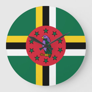 Dominica Flag Large Clock
