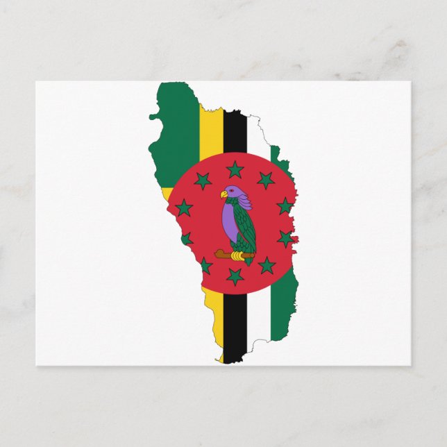Dominica Flag map DM Postcard (Front)