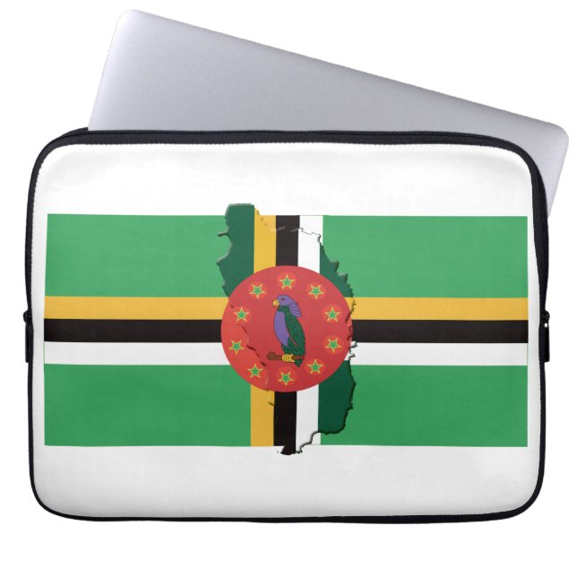 DOMINICA Flag Map Patriotic WHITE Laptop Sleeve (Front)