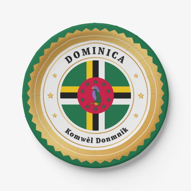 Dominica Flag Paper Plate (Front)