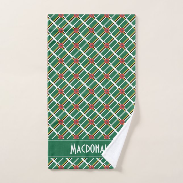 DOMINICA FLAG Personalised Carnival Sports Hand Towel (Hand Towel)