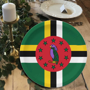 Dominica Flag plates, party, sports, Dominica Paper Plate