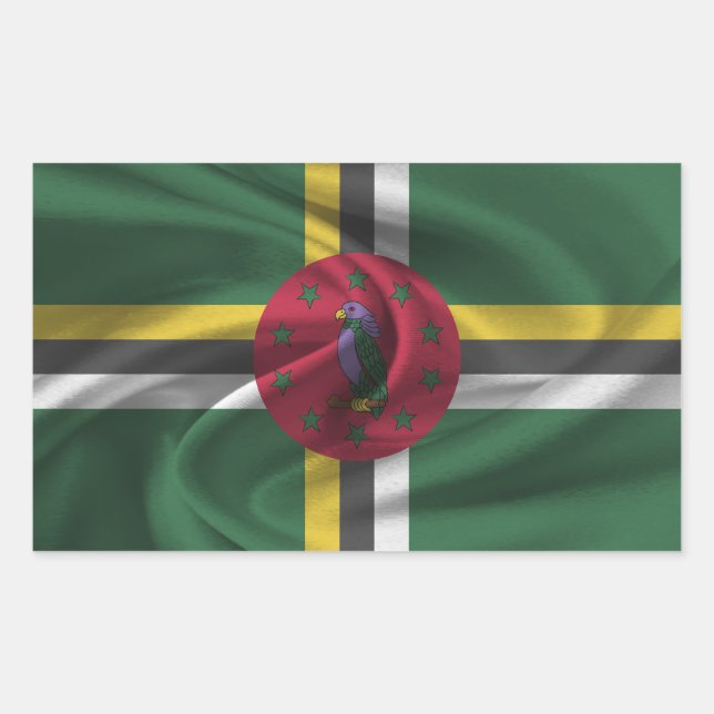 Dominica Flag Rectangular Sticker (Front)