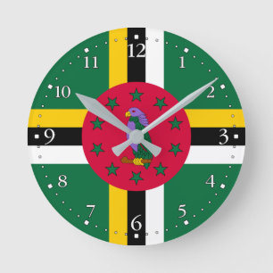 Dominica Flag Round Clock