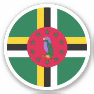 Dominica Flag Round Sticker