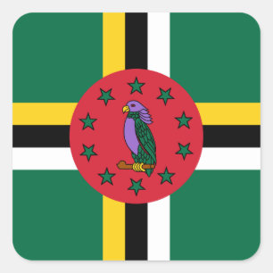 Dominica Flag Square Sticker