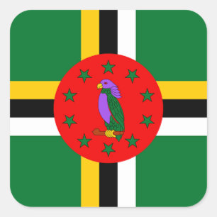 Dominica Flag  Square Sticker