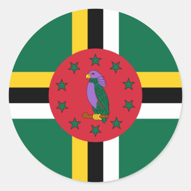 Dominica Flag Sticker (Front)