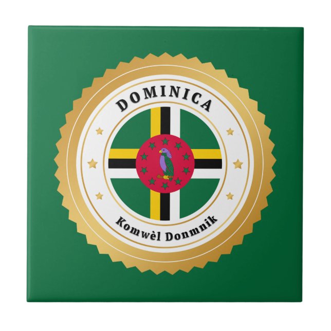 Dominica Flag Tile (Front)