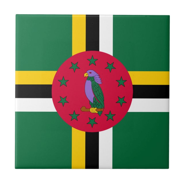 Dominica Flag Tile (Front)