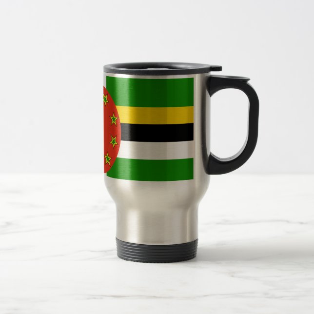 Dominica Flag Travel Mug (Right)