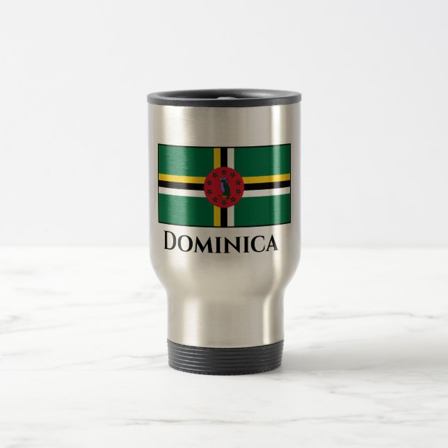 Dominica Flag Travel Mug (Center)