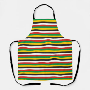 Dominica guyana flag stripes country line pattern  apron
