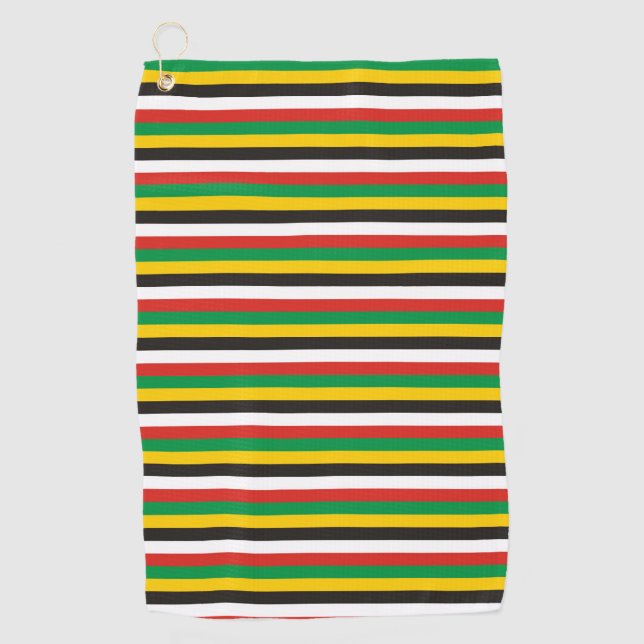 Dominica guyana flag stripes country line pattern  golf towel (Front)