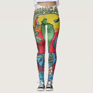 Dominica map sunset wi. leggings