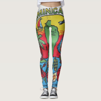 Dominica map sunset wi. leggings