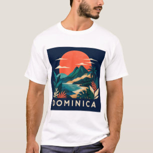 Dominica Modern Geometric Travel Art T-Shirt