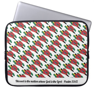 DOMINICA Psalm 33:12 Blessed Nation Laptop Laptop Sleeve