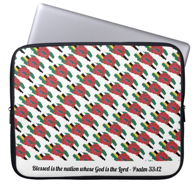 DOMINICA Psalm 33:12 Blessed Nation Laptop Laptop Sleeve (Front)