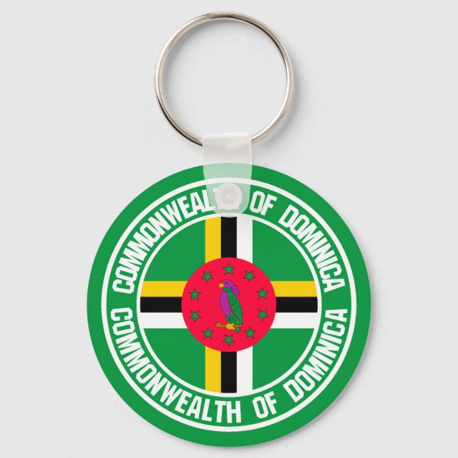 Dominica Round Emblem Key Ring (Front)