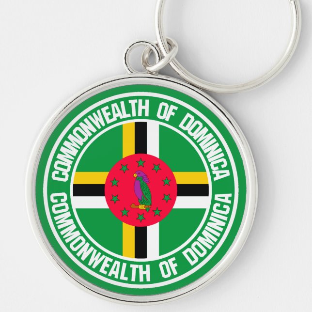 Dominica Round Emblem Key Ring (Front)