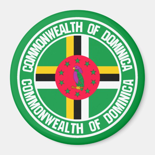 Dominica Round Emblem Magnet (Front)