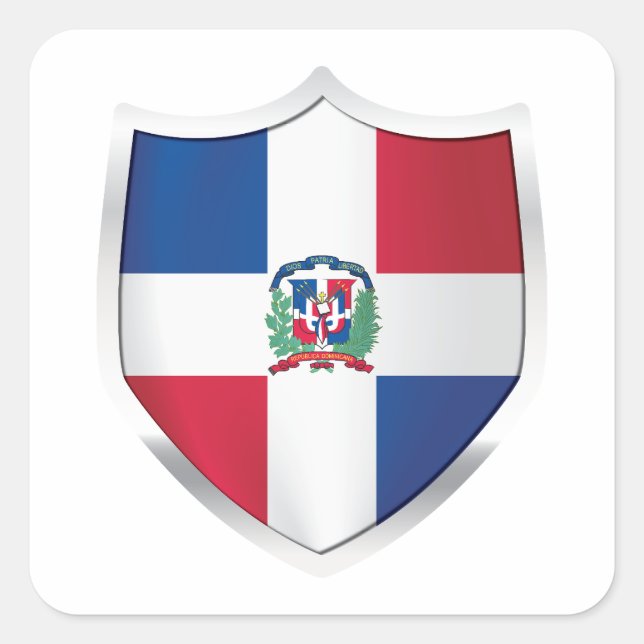 Dominica Silver Shield Flag Square Sticker (Front)