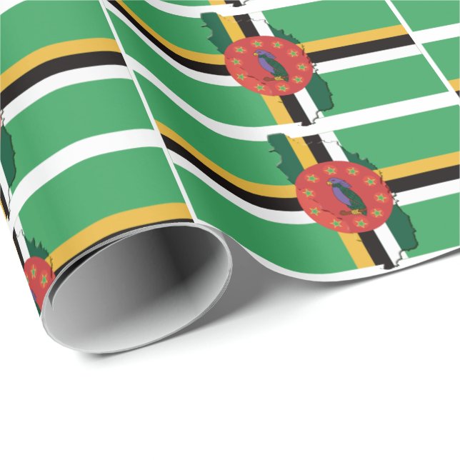 DOMINICA | Sisserou Parrot | DOMINICAN Flag Wrapping Paper (Roll Corner)