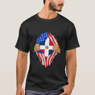 Dominican Blood Inside Me Dominican Republic Flag  T-Shirt