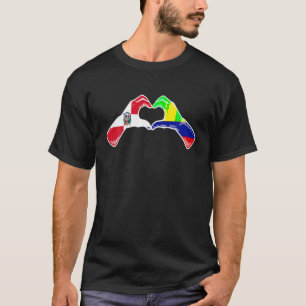 Dominican Colombian Heart Colombia Flag Heritage T T-Shirt