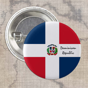 Dominican Flag button, patriots Dominican Republic 3 Cm Round Badge