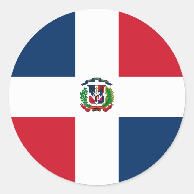 Dominican Flag Classic Round Sticker (Front)