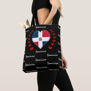 Dominican Flag, Heart & Dominican Rep Flag fashion Tote Bag