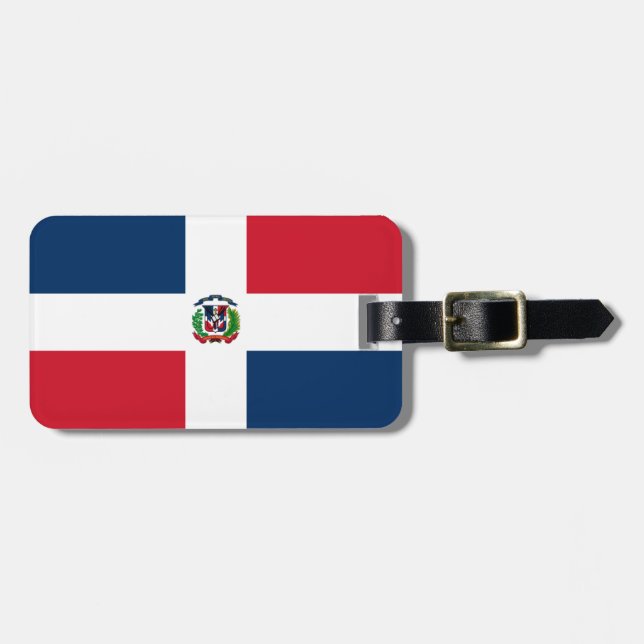 Dominican Flag Luggage Tag (Front Horizontal)