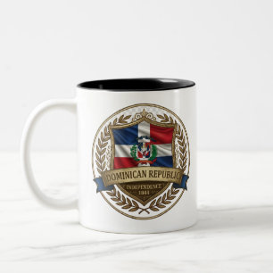 Dominican Heritage Crest Caribbean Pride Two-Tone Coffee Mug
