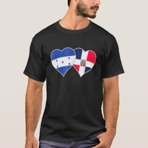 Dominican Honduran Flag Heart Honduras Dominican R T-Shirt