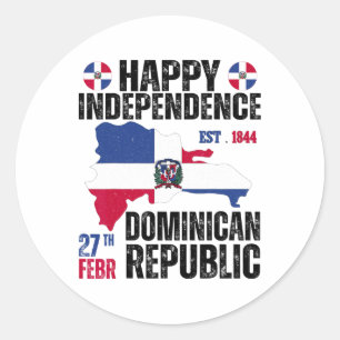 Dominican Independence Day Dominican Republic Cele Classic Round Sticker