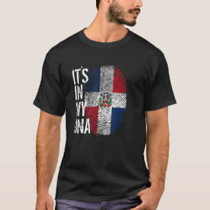 Dominican Pride Fingerprint It's in my DNA Domrep T-Shirt