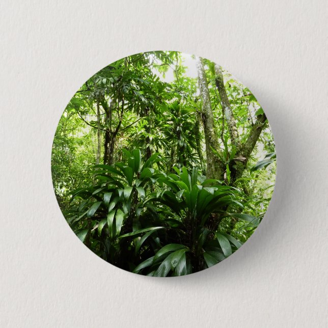 Dominican Rain Forest I Tropical Green Nature 6 Cm Round Badge (Front)