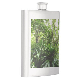 Dominican Rain Forest I Tropical Green Nature Hip Flask