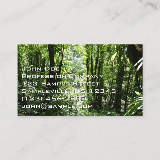 Dominican Rain Forest II Tropical Green Business Card (Front)