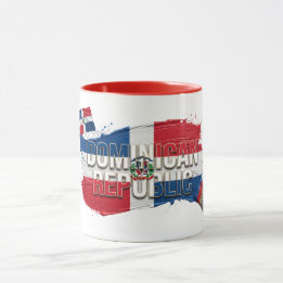 Dominican Rep Paint Brush Design | Caribbean Pride Mug