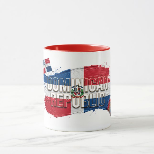 Dominican Rep Paint Brush Design | Caribbean Pride Mug (Center)